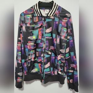 Adidas women's size medium, multi colored track/bomber zipup jacket.